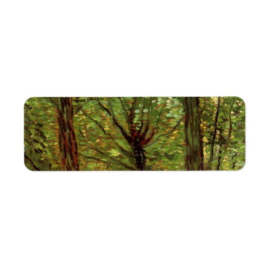 Trees en Undergrowth door Vincent van Gogh Etiket (Voorkant)