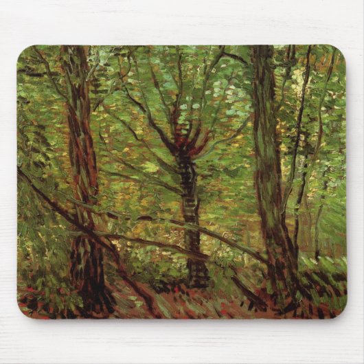Trees en Undergrowth door Vincent van Gogh Muismat (Voorkant)