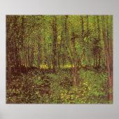 Trees en Undergrowth door Vincent van Gogh Poster (Voorkant)