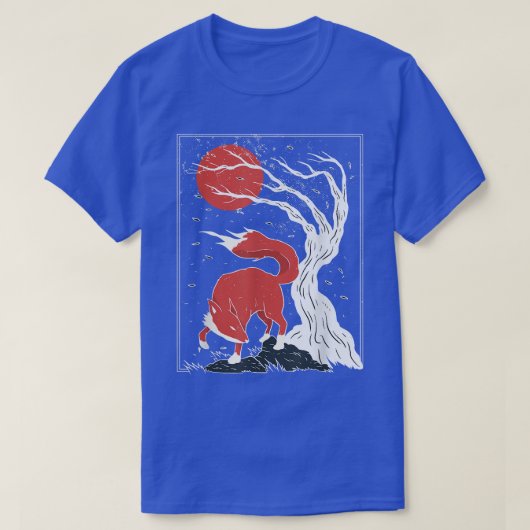 Trees Foxes Forêts Faune T-shirt Nuit (Design devant)