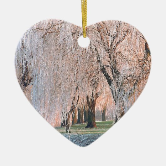 Trees Ice bedekt Willow Keramisch Ornament (Voorkant)