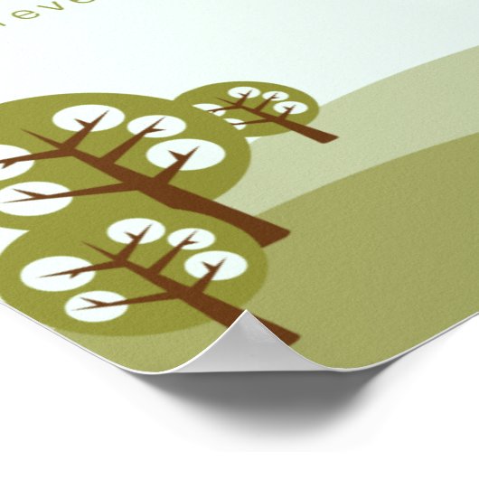 Trees Illustration Spring Poster (Hoek)