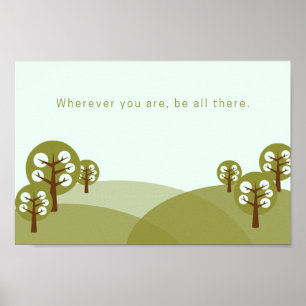 Trees Illustration Spring Poster