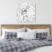 Trees Modern Black en White Hand Drawn Art Canvas Afdruk (Insitu (Slaapkamer))