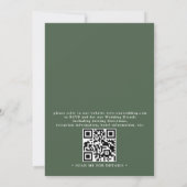 Trees Pine Forest Rustic Elegant QR Code Wedding Kaart (Achterkant)