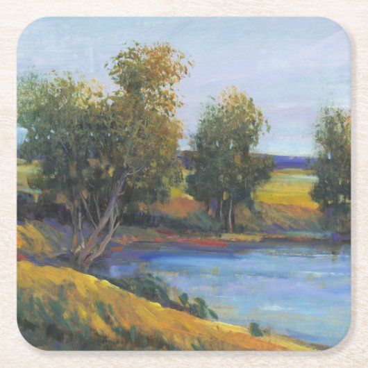 Tree's Reflection II Vierkante Kartonnen Onderzetter (Voorkant)