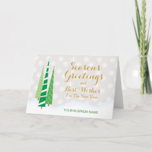 Trees & Snowflakes Business Season's Greetings Feestdagen Kaart