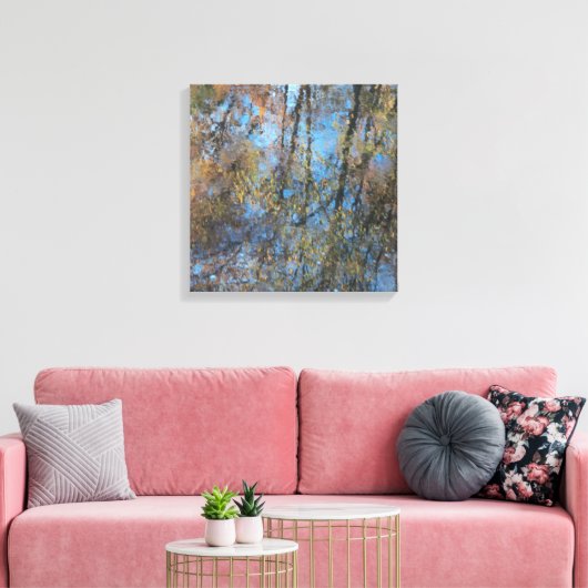 Trees Water Reflection Stretched Canvas Print (Insitu (Woonkamer))