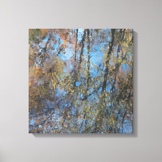 Trees Water Reflection Stretched Canvas Print (Voorkant)