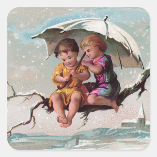 Treetop Children Square Sticker (Voorkant)