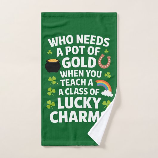 Trèfle Porte-Bonheur Enseignant St Patrick Irlanda (Serviette à main)