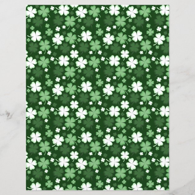 Trèfle vert, papier scrapbook de la Saint-Patrick (Devant)