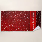 trèfles blancs sur serviette de plage rouge (Devant)