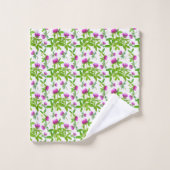 Trèfles rouges avec feuilles vertes (Gant de toilette)