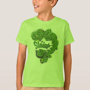 Trèfles verts T-Shirt scintillant cœurs ShainteT