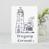 Tregony clocktower card bedankkaart (Staand voorkant)
