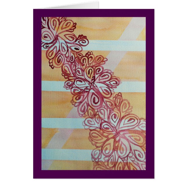 Treillis abstrait et plante d'aquarelle (Devant)