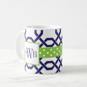 Treillis et graine Monogramme Mug (Devant gauche)