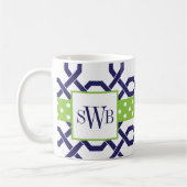 Treillis et graine Monogramme Mug (Gauche)
