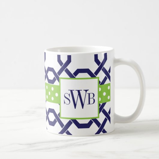 Treillis et graine Monogramme Mug (Droite)