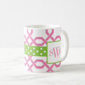 Treillis et graine Monogramme Mug (Devant droit)