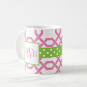 Treillis et graine Monogramme Mug (Devant gauche)