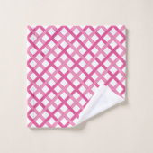 Treillis Maximaliste Prépa Rose Chaud & Monogramme (Gant de toilette)