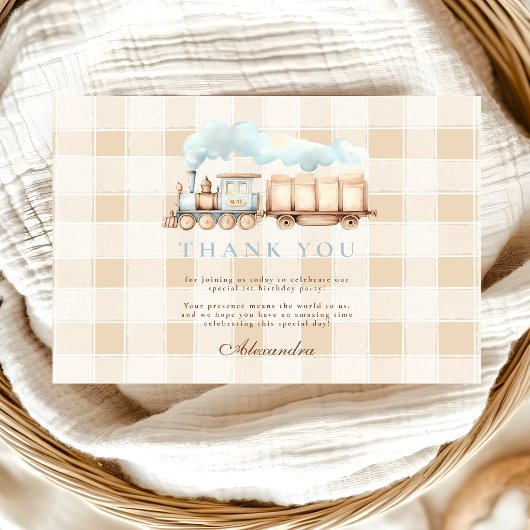 trein 2e verjaardag bedankkaart