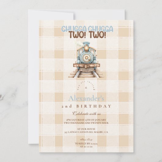 trein 2e verjaardag kaart (Voorkant)