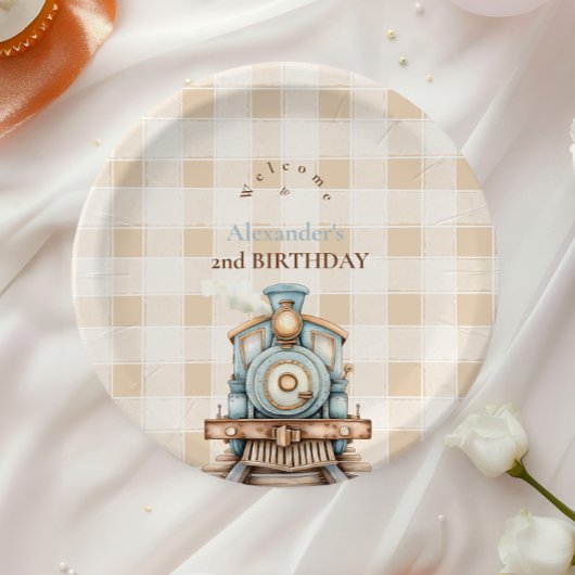  trein 2e verjaardag papieren bordje