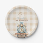  trein 2e verjaardag papieren bordje (Voorkant)