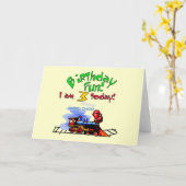 Trein 3e verjaardag Tshirts en geschenken Kaart (Gele Bloem)