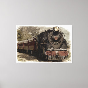 Trein 6 Verpakt Canvas Afdruk
