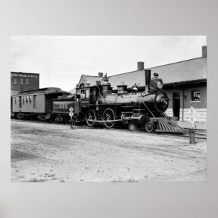 Trein bij Tracy, Minnesota, begin jaren 1900 Poster