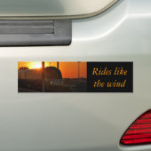 Trein bij zonsondergang bumpersticker (Op auto)