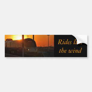 Trein bij zonsondergang bumpersticker