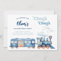 Trein Blauwe Chuga Chuga Choo Choo Moderne Verjaar