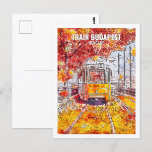 Trein Boedapest Hongarije Travel Place Waterverf Briefkaart