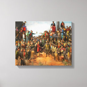 Trein - Burger - De champagnefoto 1869 Canvas Afdruk