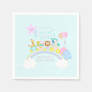 Trein Dieren Blauw Servet