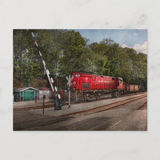 Trein - Diesel - Let op de locomotief Briefkaart (Voorkant)