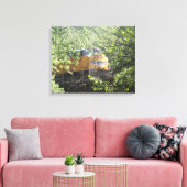 Trein door de bossen canvas afdruk (Insitu (Woonkamer))