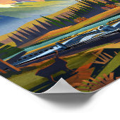 Trein door de Rocky-bergen Poster (Hoek)