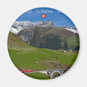 Trein door de Zwitserse Alpen Magneet
