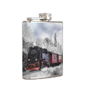 trein door het winterlandschap heupfles (Rechts)