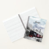 trein door het winterlandschap notitieboek (Binnen)