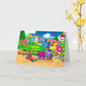 trein en auto kaart (Gele Bloem)