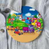 trein en auto ronde button 6,0 cm (In situ)