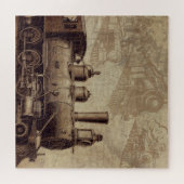  trein en oude spoorweg legpuzzel (Horizontaal)