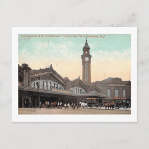 Trein- en veerbootterminal, Hoboken, NJ 1912 Vinta Briefkaart